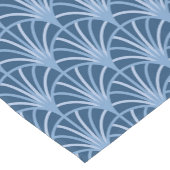 美しい青のヴィンテージ日本のファンパターン ショートテーブルランナー (コーナー)