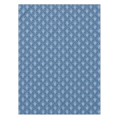 美しい青のヴィンテージ日本のファンパターン テーブルクロス (正面)