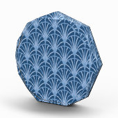 美しい青のヴィンテージ日本のファンパターン フォトブロック (右)