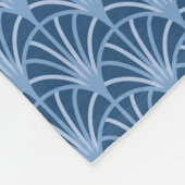 美しい青のヴィンテージ日本のファンパターン フリースブランケット (角)