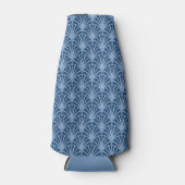 美しい青のヴィンテージ日本のファンパターン ボトルクーラー (正面)