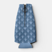 美しい青のヴィンテージ日本のファンパターン ボトルクーラー (裏面)