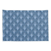 美しい青のヴィンテージ日本のファンパターン 枕カバー (裏面-右)