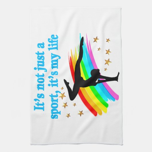 美しい青の体操は私の人生のデザイン キッチンタオル (縦)