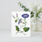 美しい青の刺繍入り朝の栄光 ポストカード (スタンド正面)