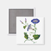 美しい青の刺繍入り朝の栄光 マグネット (正面/裏面)