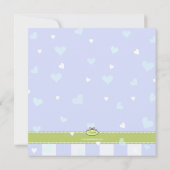 美しい青の小さなハートの赤ちゃんシャワー 招待状 (裏面)