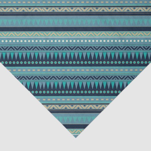 美しい青の幾何学的なストライプ 薄葉紙 (詳細)