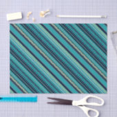 美しい青の幾何学的なストライプ 薄葉紙 (クラフト)