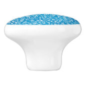 美しい青の幾何学的パターン セラミックノブ (側面)