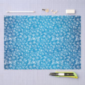 美しい青の幾何学的パターン 薄葉紙 (クラフト)