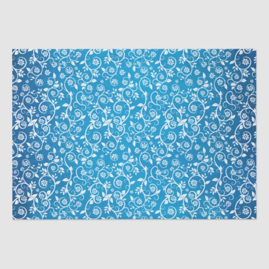 美しい青の幾何学的パターン 薄葉紙 (正面)