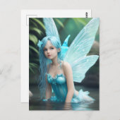 美しい青の水の妖精 ポストカード (正面/裏面)