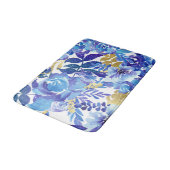 美しい青の水色のフローラバスマット バスマット (アングル)