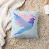 美しい青の水色の鳩 クッション (ブランケット)