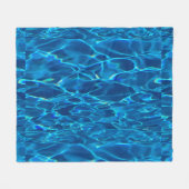 美しい青の海カスタム画像の穏やかな波 フリースブランケット (正面(横))