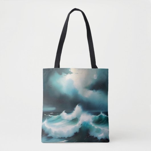 美しい青の海絵を描波 トートバッグ (正面)