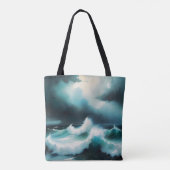 美しい青の海絵を描波 トートバッグ (裏面)