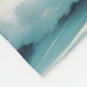 美しい青の海絵を描波 フリースブランケット (角)