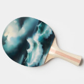 美しい青の海絵を描波 卓球ラケット (横)