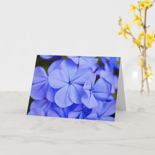 美しい青の熱帯花ノートカード カード (黄色い花)