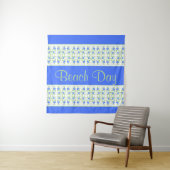 美しい青の白と柔らかい緑パターン（の模様が）ある タペストリー (インサイチュ)