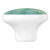 美しい青の緑のアクアウォーターカラータイ染料 セラミックノブ (側面)