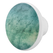 美しい青の緑のアクアウォーターカラータイ染料 セラミックノブ (右)