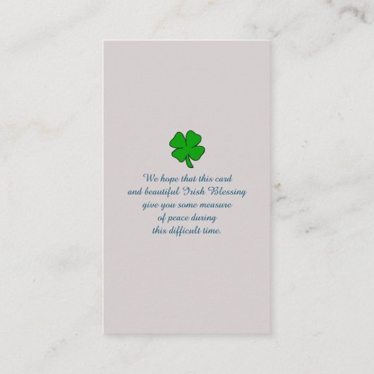 美しい青の緑の赤オレンジの青の同情カード 名刺 (裏面)