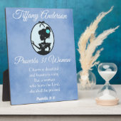 美しい青の諺31女性のシルエット フォトプラーク (側面)