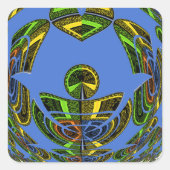 美しい青アフリカの伝統的民族ベクトル スクエアシール (正面)