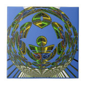 美しい青アフリカの伝統的民族ベクトル タイル (正面)