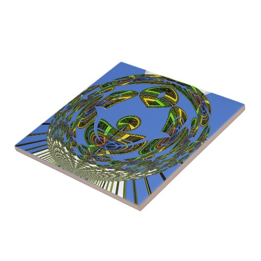 美しい青アフリカの伝統的民族ベクトル タイル (側面)