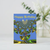 美しい青アフリカの伝統的民族ベクトル ポストカード (スタンド正面)