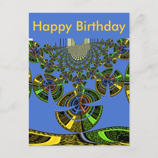 美しい青アフリカの伝統的民族ベクトル ポストカード (正面)