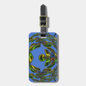 美しい青アフリカの伝統的民族ベクトル ラゲッジタグ (正面縦)