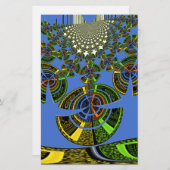 美しい青アフリカの伝統的民族ベクトル 便箋 (正面/裏面)