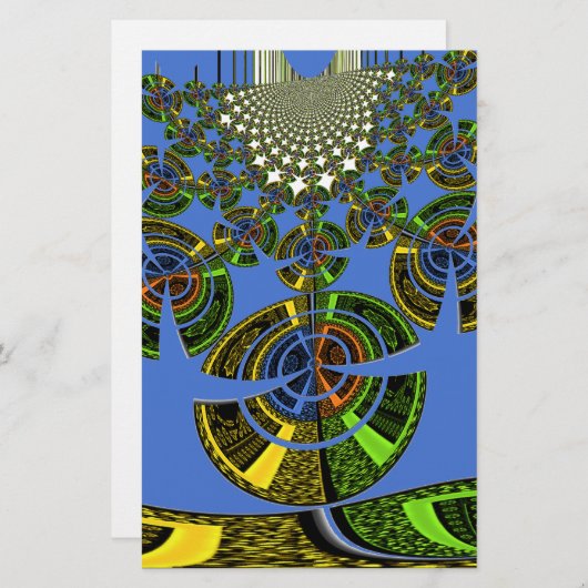 美しい青アフリカの伝統的民族ベクトル 便箋 (正面/裏面)