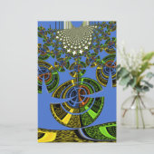 美しい青アフリカの伝統的民族ベクトル 便箋 (スタンド正面)