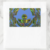 美しい青アフリカの伝統的民族ベクトル 長方形シール (バッグ)