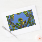 美しい青アフリカの伝統的民族ベクトル 長方形シール (封筒)