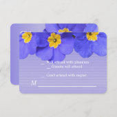 美しい青エレガントい庭の花rsvp結婚の 出欠カード (正面/裏面)