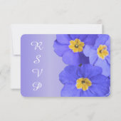 美しい青エレガントい庭の花rsvp結婚の 出欠カード (裏面)