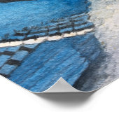 美しい青ジェイ鳥の水色のポスター ポスター (角)