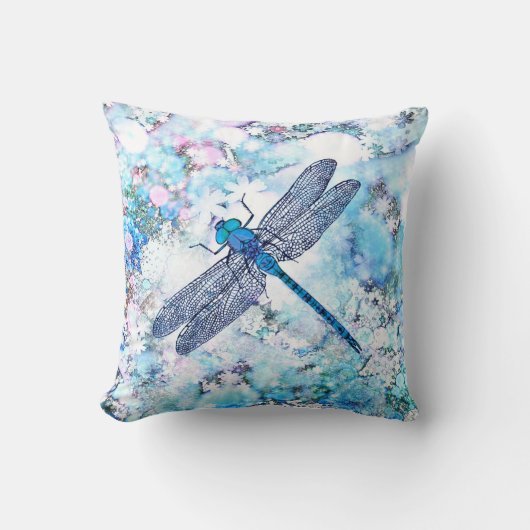 美しい青トンボ クッション (正面)