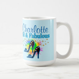 美しい青パーソナライズされた50番目の誕生日マグカップ コーヒーマグカップ