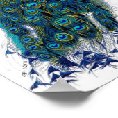 美しい青ピーコック自然鳥の尾羽 ポスター (角)