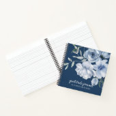 美しい青フローラ水彩感謝ジャーナル ノートブック (内部)
