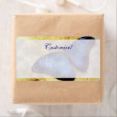 美しい青モルフォ蝶ラベル ラベル (インサイチュ)