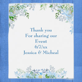 美しい青感謝してい花 ワインラベル